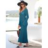 imageANRABESS Women Swimsuit Swim Crochet Cover Up Knit Bathing Suit Swimwear 2025 Summer Bodycon Beach Dress Vacation ClothesCyan