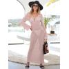 imageANRABESS Women Swimsuit Swim Crochet Cover Up Knit Bathing Suit Swimwear 2025 Summer Bodycon Beach Dress Vacation ClothesLight Pink