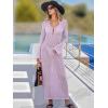 imageANRABESS Women Swimsuit Swim Crochet Cover Up Knit Bathing Suit Swimwear 2025 Summer Bodycon Beach Dress Vacation ClothesLight Purple