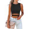 imageANRABESS Women Tank Tops High Neck Sleeveless Sexy Cutout Racer Back Going Out Crop Tops Shirts Summer Y2K OutfitsBlack