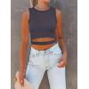 imageANRABESS Women Tank Tops High Neck Sleeveless Sexy Cutout Racer Back Going Out Crop Tops Shirts Summer Y2K OutfitsDark Gray