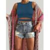 imageANRABESS Women Tank Tops High Neck Sleeveless Sexy Cutout Racer Back Going Out Crop Tops Shirts Summer Y2K OutfitsDeep Blue