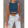 imageANRABESS Women Tank Tops High Neck Sleeveless Sexy Cutout Racer Back Going Out Crop Tops Shirts Summer Y2K OutfitsDeep Blue