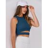 imageANRABESS Women Tank Tops High Neck Sleeveless Sexy Cutout Racer Back Going Out Crop Tops Shirts Summer Y2K OutfitsDeep Blue