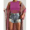 imageANRABESS Women Tank Tops High Neck Sleeveless Sexy Cutout Racer Back Going Out Crop Tops Shirts Summer Y2K OutfitsHot Pink