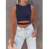 imageANRABESS Women Tank Tops High Neck Sleeveless Sexy Cutout Racer Back Going Out Crop Tops Shirts Summer Y2K OutfitsNavy Blue