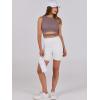 imageANRABESS Women Tank Tops High Neck Sleeveless Sexy Cutout Racer Back Going Out Crop Tops Shirts Summer Y2K OutfitsNutmeg