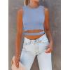 imageANRABESS Women Tank Tops High Neck Sleeveless Sexy Cutout Racer Back Going Out Crop Tops Shirts Summer Y2K OutfitsSky
