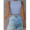 imageANRABESS Women Tank Tops High Neck Sleeveless Sexy Cutout Racer Back Going Out Crop Tops Shirts Summer Y2K OutfitsSky