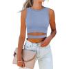imageANRABESS Women Tank Tops High Neck Sleeveless Sexy Cutout Racer Back Going Out Crop Tops Shirts Summer Y2K OutfitsSky