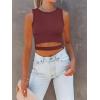 imageANRABESS Women Tank Tops High Neck Sleeveless Sexy Cutout Racer Back Going Out Crop Tops Shirts Summer Y2K OutfitsWine Red