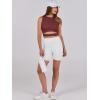 imageANRABESS Women Tank Tops High Neck Sleeveless Sexy Cutout Racer Back Going Out Crop Tops Shirts Summer Y2K OutfitsWine Red