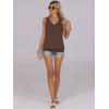 imageANRABESS Women Tank Tops Summer V Neck Sleeveless Casual Loose Fit Cute Cami Basic T Shirts Solid Tees 2025 Trendy OutfitsDark Brown
