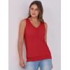 imageANRABESS Women Tank Tops Summer V Neck Sleeveless Casual Loose Fit Cute Cami Basic T Shirts Solid Tees 2025 Trendy OutfitsDeep Red