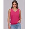 imageANRABESS Women Tank Tops Summer V Neck Sleeveless Casual Loose Fit Cute Cami Basic T Shirts Solid Tees 2025 Trendy OutfitsHot Pink