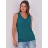 imageANRABESS Women Tank Tops Summer V Neck Sleeveless Casual Loose Fit Cute Cami Basic T Shirts Solid Tees 2025 Trendy OutfitsTeal