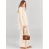 imageANRABESS Women Two Piece Outfits Oversized Turtleneck Knit Pullover Sweater Top Wide Leg Pants Lounge Set Sweatsuit 2025 FallBeige