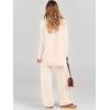 imageANRABESS Women Two Piece Outfits Oversized Turtleneck Knit Pullover Sweater Top Wide Leg Pants Lounge Set Sweatsuit 2025 FallBeige