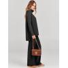 imageANRABESS Women Two Piece Outfits Oversized Turtleneck Knit Pullover Sweater Top Wide Leg Pants Lounge Set Sweatsuit 2025 FallBlack