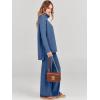 imageANRABESS Women Two Piece Outfits Oversized Turtleneck Knit Pullover Sweater Top Wide Leg Pants Lounge Set Sweatsuit 2025 FallBlue