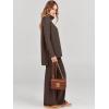 imageANRABESS Women Two Piece Outfits Oversized Turtleneck Knit Pullover Sweater Top Wide Leg Pants Lounge Set Sweatsuit 2025 FallChocola
