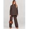 imageANRABESS Women Two Piece Outfits Oversized Turtleneck Knit Pullover Sweater Top Wide Leg Pants Lounge Set Sweatsuit 2025 FallChocola