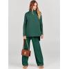 imageANRABESS Women Two Piece Outfits Oversized Turtleneck Knit Pullover Sweater Top Wide Leg Pants Lounge Set Sweatsuit 2025 FallDark Green