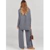 imageANRABESS Women Two Piece Outfits Oversized Turtleneck Knit Pullover Sweater Top Wide Leg Pants Lounge Set Sweatsuit 2025 FallDark Grey