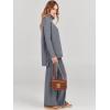 imageANRABESS Women Two Piece Outfits Oversized Turtleneck Knit Pullover Sweater Top Wide Leg Pants Lounge Set Sweatsuit 2025 FallDark Grey