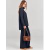 imageANRABESS Women Two Piece Outfits Oversized Turtleneck Knit Pullover Sweater Top Wide Leg Pants Lounge Set Sweatsuit 2025 FallNavy Blue