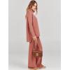 imageANRABESS Women Two Piece Outfits Oversized Turtleneck Knit Pullover Sweater Top Wide Leg Pants Lounge Set Sweatsuit 2025 FallRust