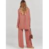 imageANRABESS Women Two Piece Outfits Oversized Turtleneck Knit Pullover Sweater Top Wide Leg Pants Lounge Set Sweatsuit 2025 FallRust