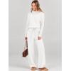 imageANRABESS Women Two Piece Outfits Oversized Turtleneck Knit Pullover Sweater Top Wide Leg Pants Lounge Set Sweatsuit 2025 FallWhite