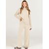imageANRABESS Womens 2 Piece Outfit Sweater Lounge Sets Long Sleeve Knit Pullover Wide Leg Pant Tracksuit Loungewear 2025 FashionApricot
