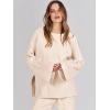 imageANRABESS Womens 2 Piece Outfits Oversized Knit Sweater Set Wide Leg Pant Cozy Lounge Matching Pajama Sets 2025 Trendy ClothesApricot