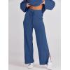 imageANRABESS Womens 2 Piece Outfits Oversized Knit Sweater Set Wide Leg Pant Cozy Lounge Matching Pajama Sets 2025 Trendy ClothesBlue