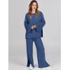 imageANRABESS Womens 2 Piece Outfits Oversized Knit Sweater Set Wide Leg Pant Cozy Lounge Matching Pajama Sets 2025 Trendy ClothesBlue