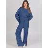 imageANRABESS Womens 2 Piece Outfits Oversized Knit Sweater Set Wide Leg Pant Cozy Lounge Matching Pajama Sets 2025 Trendy ClothesBlue