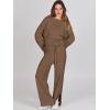 imageANRABESS Womens 2 Piece Outfits Oversized Knit Sweater Set Wide Leg Pant Cozy Lounge Matching Pajama Sets 2025 Trendy ClothesBrown