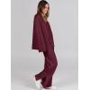 imageANRABESS Womens 2 Piece Outfits Oversized Knit Sweater Set Wide Leg Pant Cozy Lounge Matching Pajama Sets 2025 Trendy ClothesBurgundy