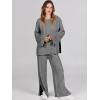 imageANRABESS Womens 2 Piece Outfits Oversized Knit Sweater Set Wide Leg Pant Cozy Lounge Matching Pajama Sets 2025 Trendy ClothesGray