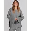 imageANRABESS Womens 2 Piece Outfits Oversized Knit Sweater Set Wide Leg Pant Cozy Lounge Matching Pajama Sets 2025 Trendy ClothesGray