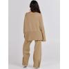 imageANRABESS Womens 2 Piece Outfits Oversized Knit Sweater Set Wide Leg Pant Cozy Lounge Matching Pajama Sets 2025 Trendy ClothesKhaki
