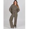 imageANRABESS Womens 2 Piece Outfits Oversized Knit Sweater Set Wide Leg Pant Cozy Lounge Matching Pajama Sets 2025 Trendy ClothesKhaki Green