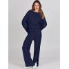 imageANRABESS Womens 2 Piece Outfits Oversized Knit Sweater Set Wide Leg Pant Cozy Lounge Matching Pajama Sets 2025 Trendy ClothesNavy Blue
