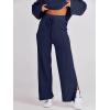 imageANRABESS Womens 2 Piece Outfits Oversized Knit Sweater Set Wide Leg Pant Cozy Lounge Matching Pajama Sets 2025 Trendy ClothesNavy Blue
