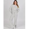 imageANRABESS Womens 2 Piece Outfits Oversized Knit Sweater Set Wide Leg Pant Cozy Lounge Matching Pajama Sets 2025 Trendy ClothesSmoky Gray