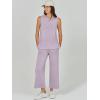 imageANRABESS Womens 2 Piece Sets Summer Travel Airplane Outfits Sleeveless Wide Leg Casual Lounge Matching Sweat Set SweatsuitsLight Purple