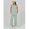 imageANRABESS Womens 2 Piece Sets Summer Travel Airplane Outfits Sleeveless Wide Leg Casual Lounge Matching Sweat Set SweatsuitsMint