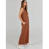 imageANRABESS Womens 2 Piece Sets Summer Travel Airplane Outfits Sleeveless Wide Leg Casual Lounge Matching Sweat Set SweatsuitsRust